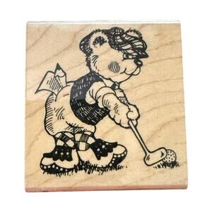 Stampendous Funstamps Golfing Par Swinger D59 Rubber Stamp